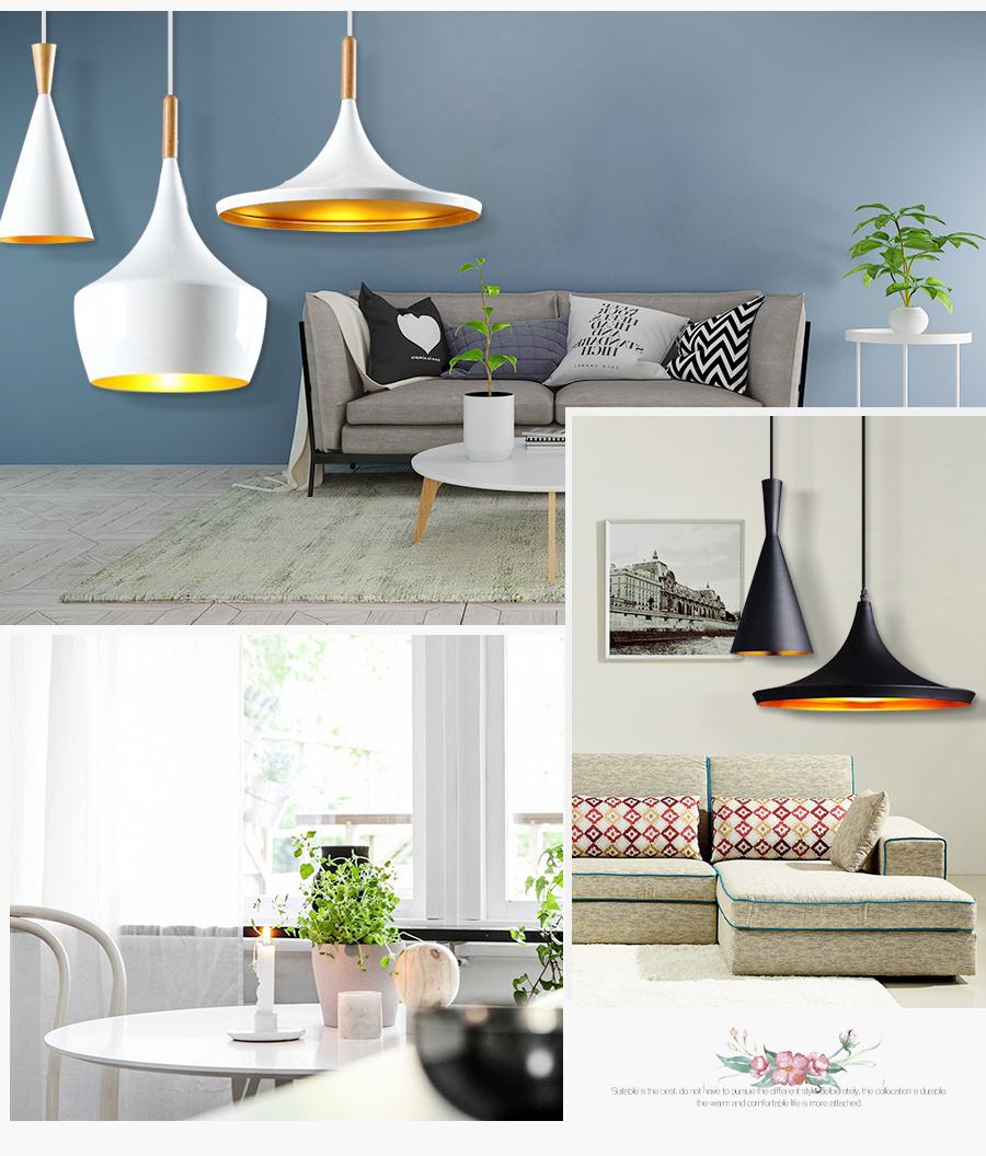Modern Wood Aluminum Lamp Living Room Pendant Lighting