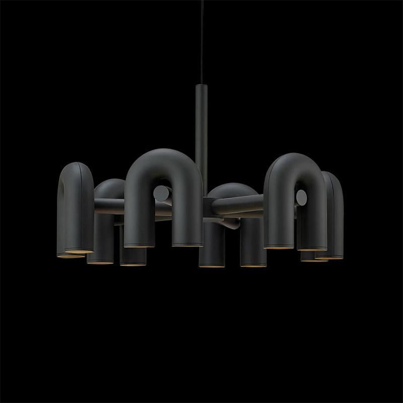 Nordic Living Room Chandelier Hotel Creative U-Shaped Bar Restaurant Personality Simple Art Designer Homestay Water Pipe Lamp Pendant Light