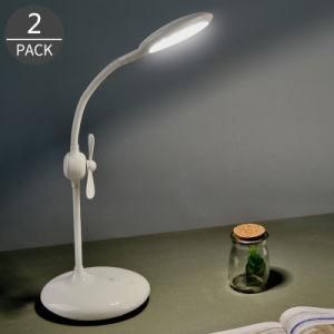 Modern LED Desk Lamp with Fan Built in Touch Operated &amp; Dimmer