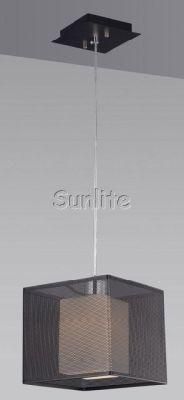 Modern Square Black Pendant Lamp (PD-1301-1BK)