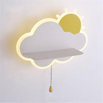 Modern Children Cloud Sun Shelf LED Wall Lamp for Kids Bedroom Bedside Study Creative Lamp (WH-OR-140)