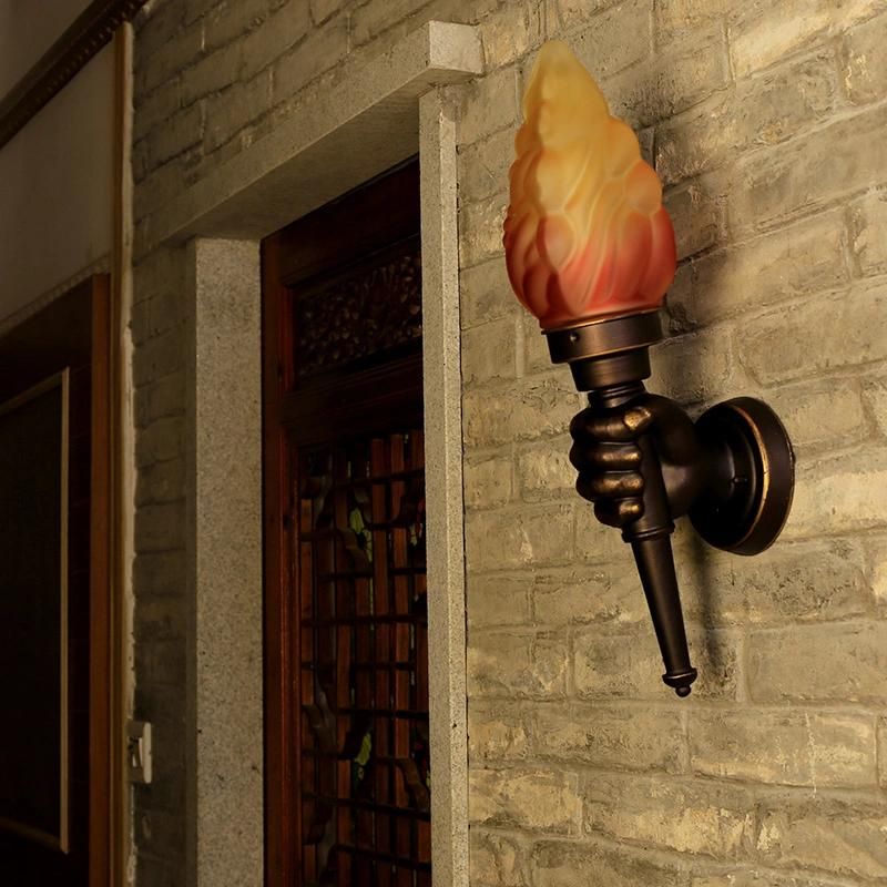 Garden Yard Porch Living Room Bedroom Corridor Wall Sconces Restaurant Cafe Creative Torch Hand Wall Lamp (WH-VR-52)