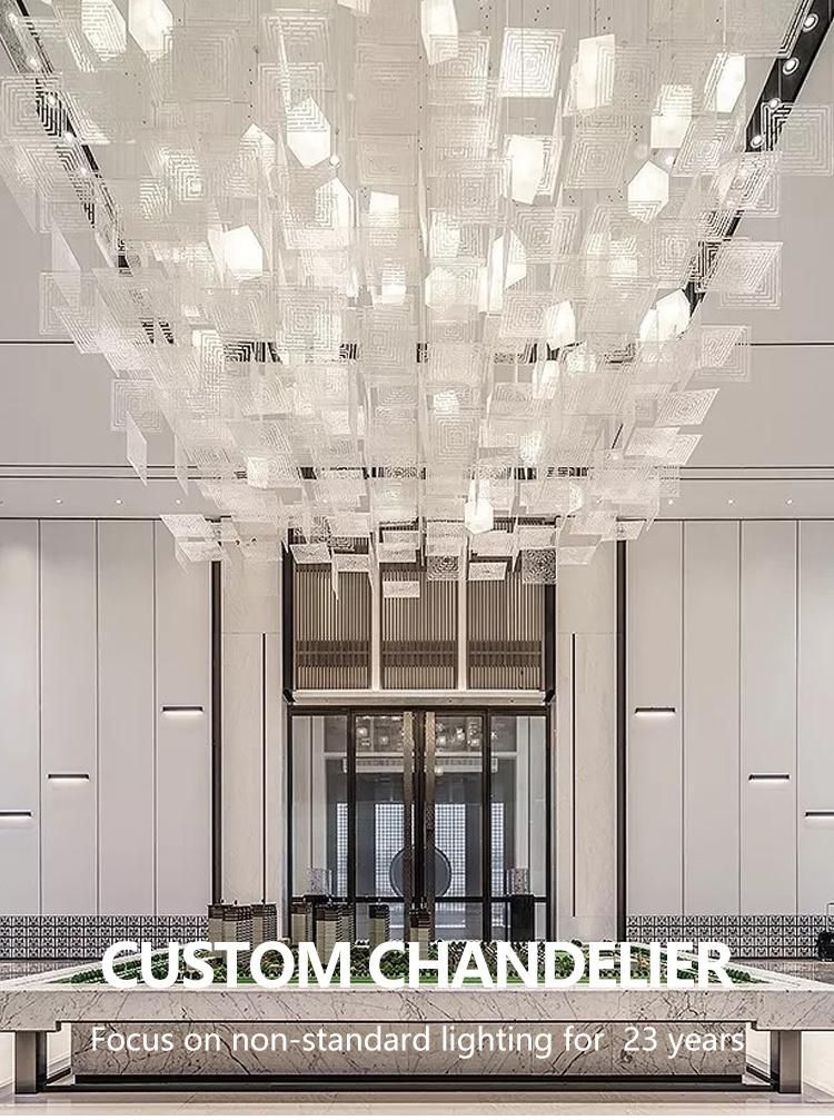 Large Custom Acrylic Hotel Villa Lobby Chandelier