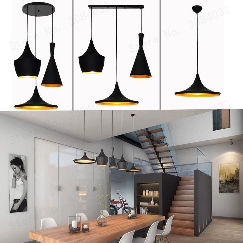Industrial Pendant Light 3 Pieces/Set Vintage Design Black Metal Loft Lamp Music Nordic Home Pendant Lamp (WH-AP-182)