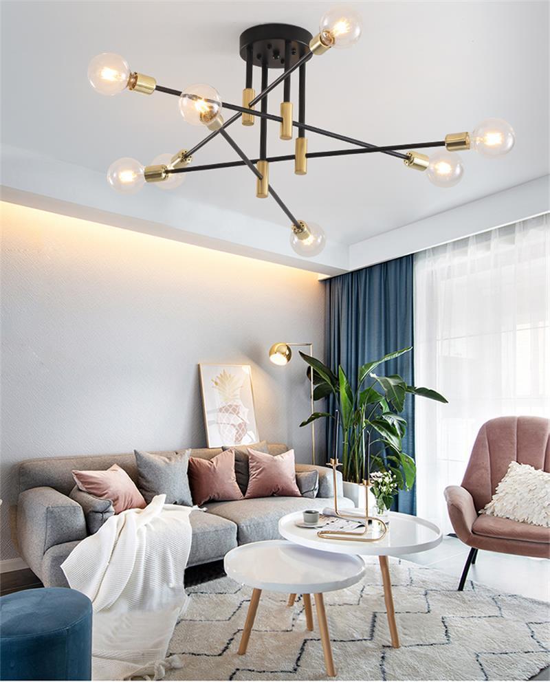 Nordic Creative Modern Chandelier Indoor Minimalist Lighting Living Room LED Ceiling Lamp