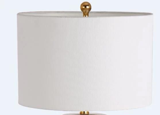 Hotel Table Lamp, Ceramic Body in Gold with Fabric Shade E27/60W X 1