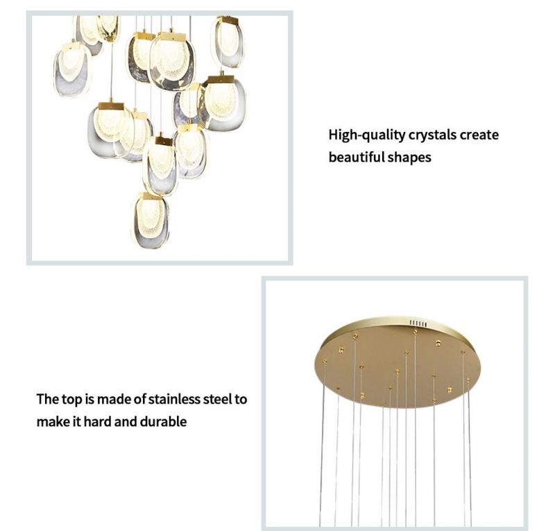 Golden Warm Lighting 3000K Metal 5*3W Crystal Chandelier Lighting