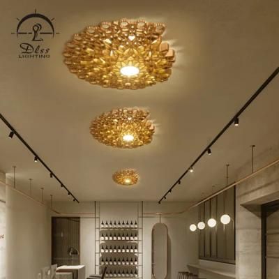 Gold/White Fiberglass Honeycomb Wall/Pendant/Ceiling Lamp