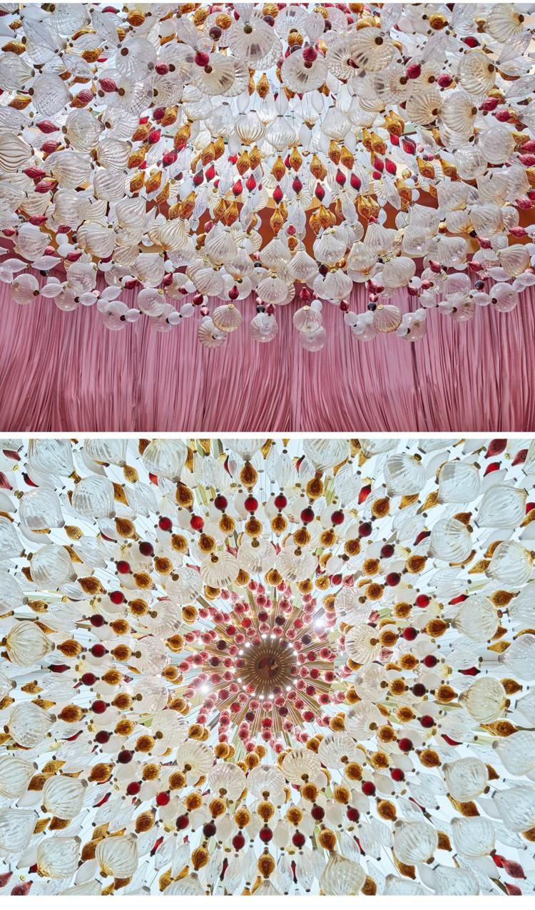 Crystal Flower Light Decorative Show Room Commercial Restaurant Modern Luxury Custom Chandelier