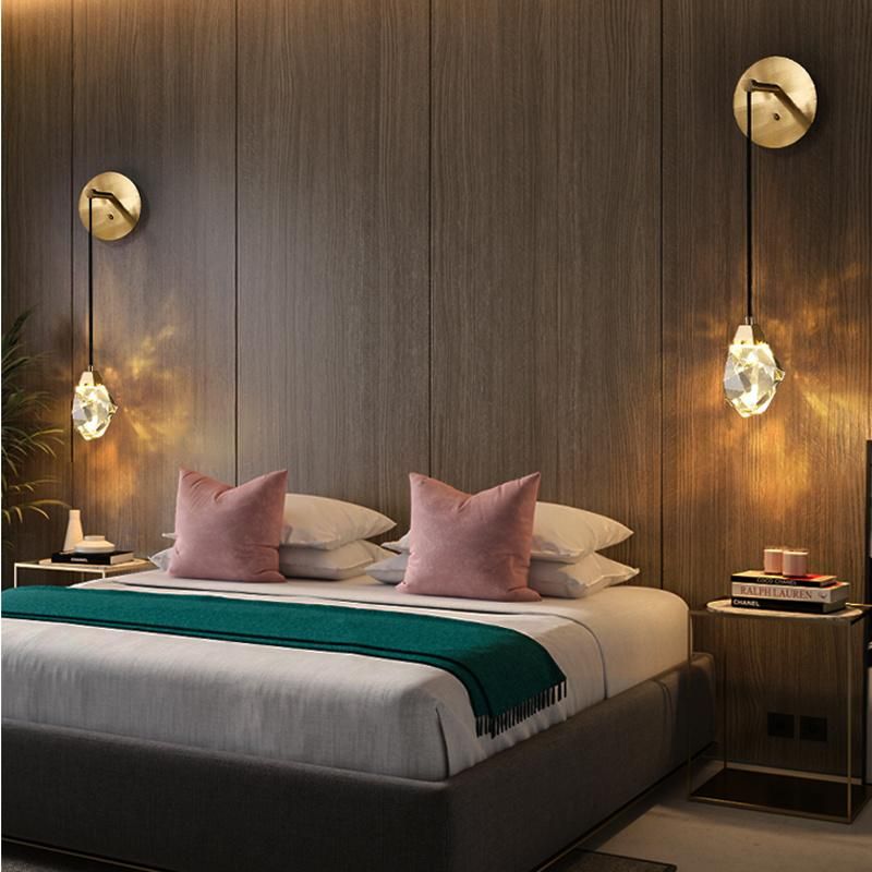 Crystal Wall Lamp Bedroom Bedside Lamp Modern Background Wall Corridor Personality Light