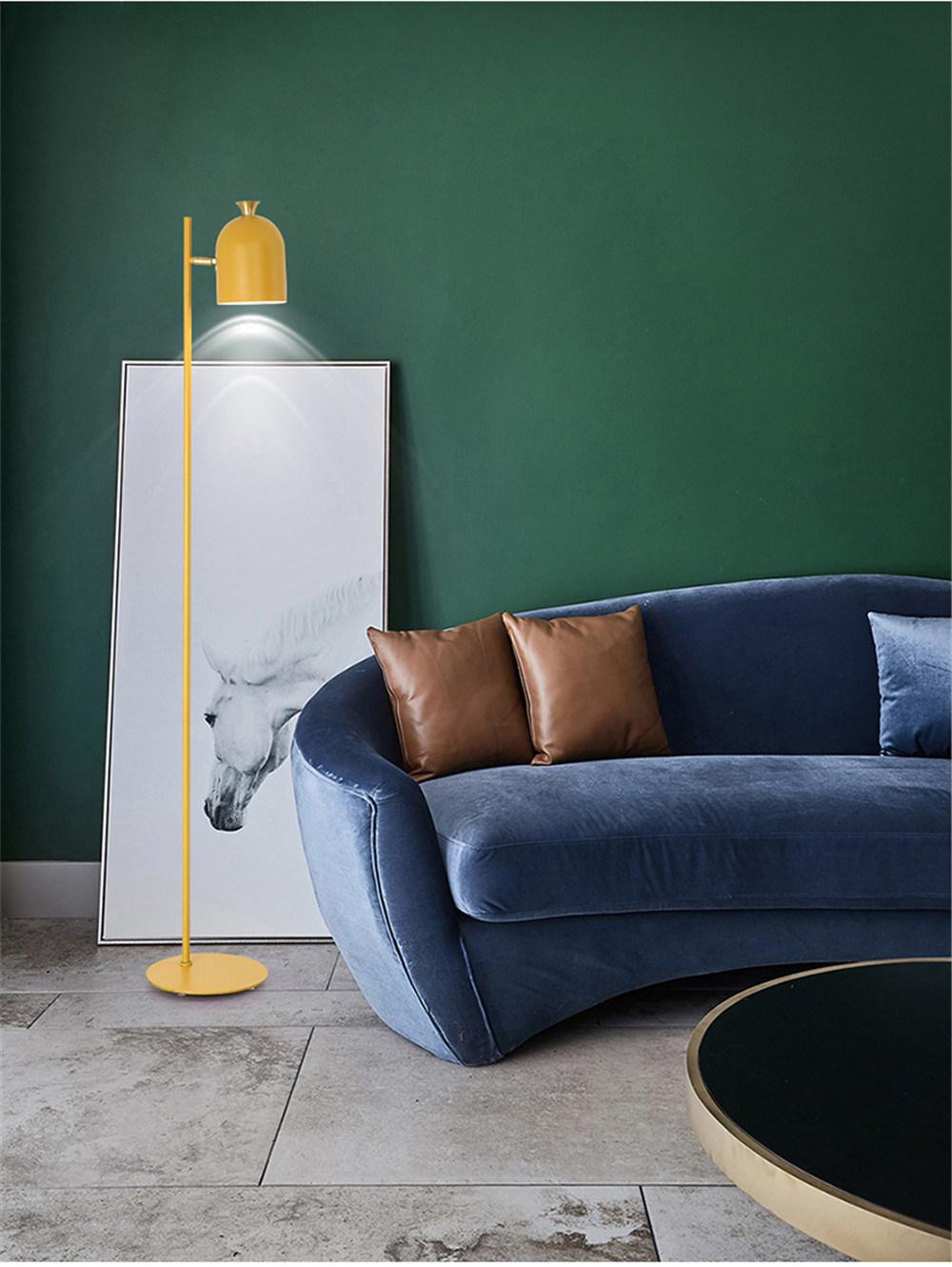 Macaroon Floor Lamps for Living Room Bedroom Study Desk Floor Light Creative Macaron Wrought Iron Vertical Standing Lamps