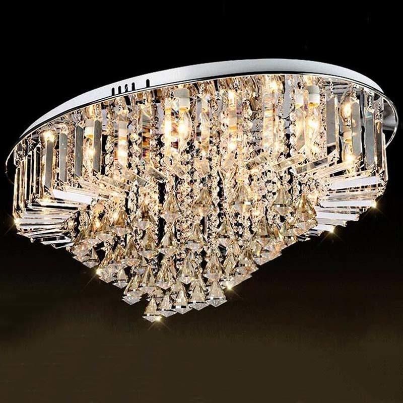 Oval Crystal Chandelier for Living Room Bedroom Hotel Ceiling Chandelier (WH-CA-55)