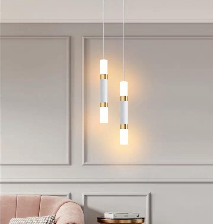 Modern Bar Pendant Light Linear Aluminum Black Cylinder Decorative Ceiling Hanging Lamp Commercial 11W LED Pendant Light