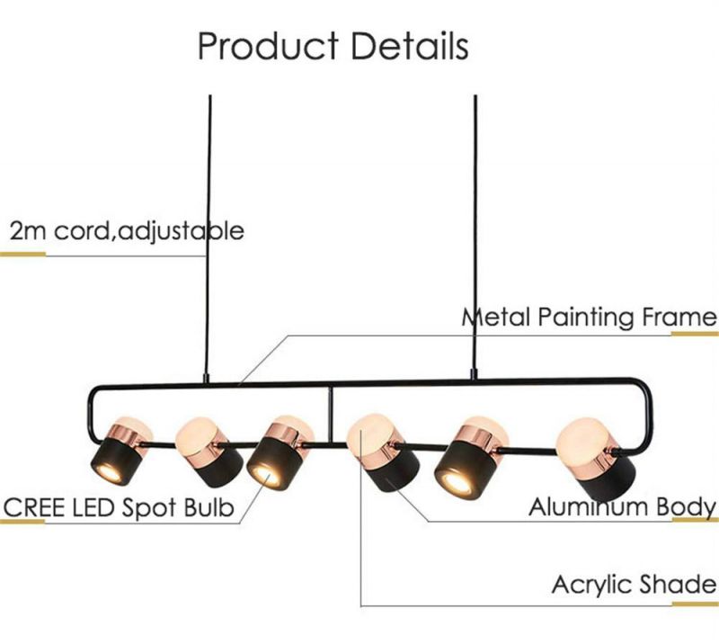 Nordic Design Chandelier for Dining Table Modern Kitchen Island Hanging Light Fixture Luminaire Suspension LED Spot Lamp Home