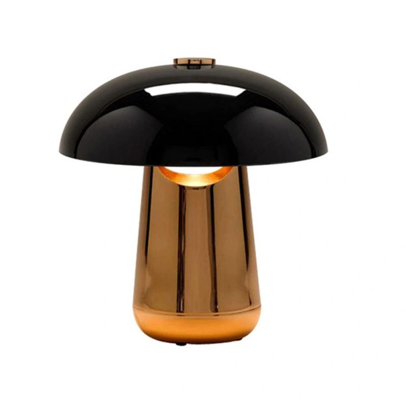 Simple Metal Mushroom Plated Table Lamp Living Room Bedside Lamp Designer Iron Art Electroplated Table Lights Home Decor