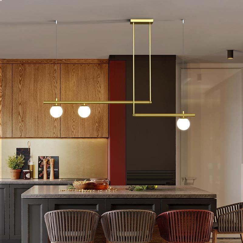 Modern Minimalist Long Pendant Lamp LED Restaurant Bar Kitchen Coffee Shop Light Nordic Lamp (WH-AP-255)