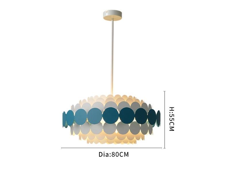 Macaron Color Chandelier Modern Pendant Light for Living Room, Foyer