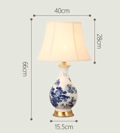 Europe Home Decor Blue and White Porcelain Table Lamp for Bed Room Ceramic Floor Lamp