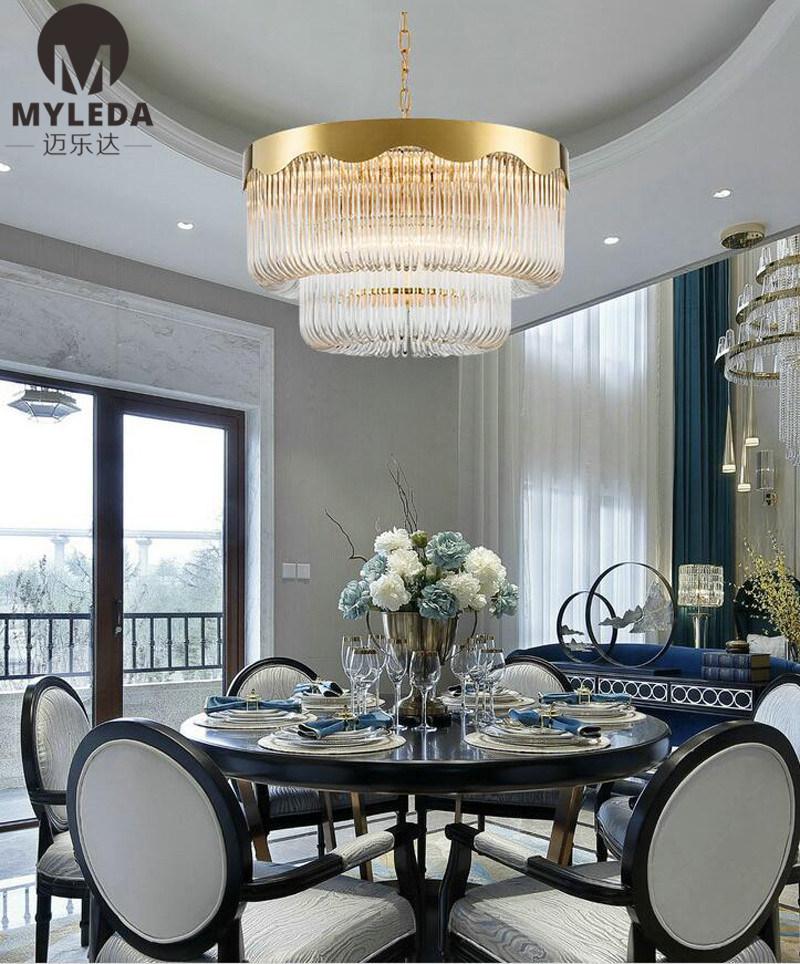 Decorative Art Design Interior Design Glass Strip Decorative Ceiling LED Pendant Lamp