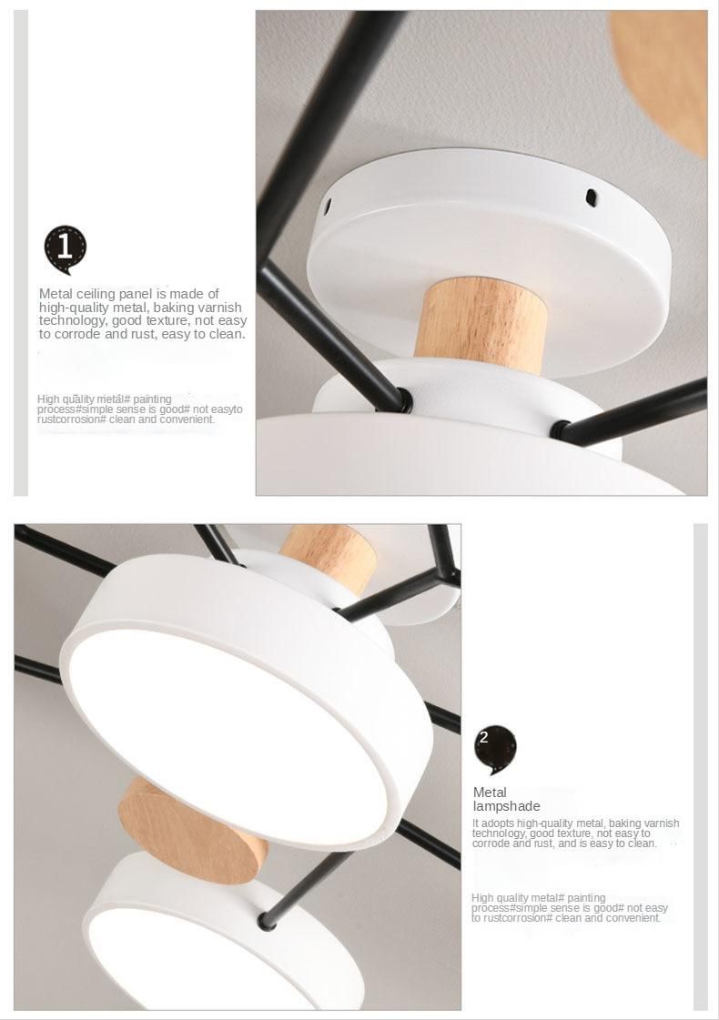 Ceiling Chandelier LED Lamp Bedroom Wooden Ceiling Lamp Dining Room Chandelier (WH-WA-19)