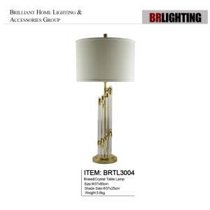 Brass and Crystal Table Lamp Suitable Five Star Hotel Using