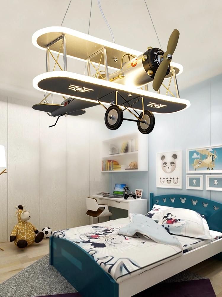 Creative LED Children′s Aircraft Lamp Boy Bedroom Room Lamp Modern Personality Fashion Simple Cartoon Chandelier (WH-MA-139)