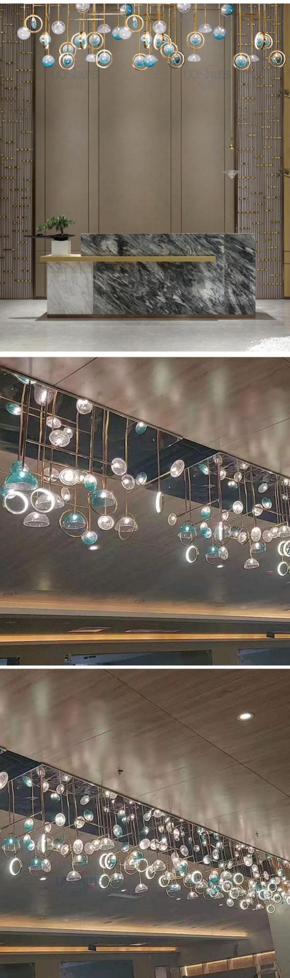 High Product Custom Commercial Dining Room Villa Hotel Large Luxury Iron LED Chandelier Light