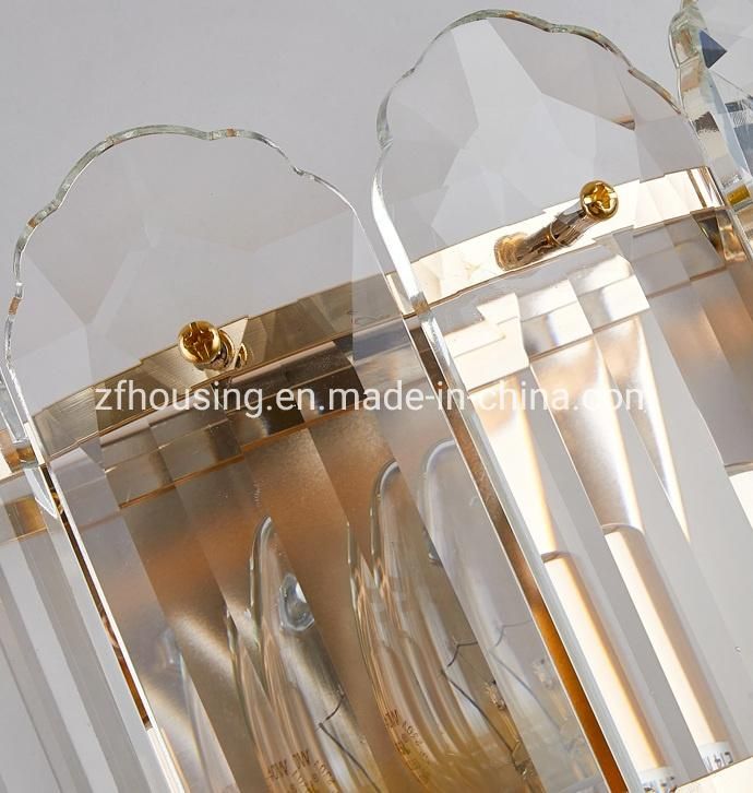 The Latest Golden Luxury European Hotel Living Room Light Crystal Glass Wall Lamp