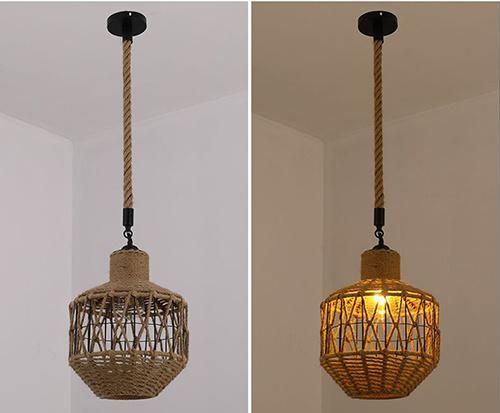 Industrial Hemp Rope Home Lighting Pendant Light for Indoor Lighting Decoration