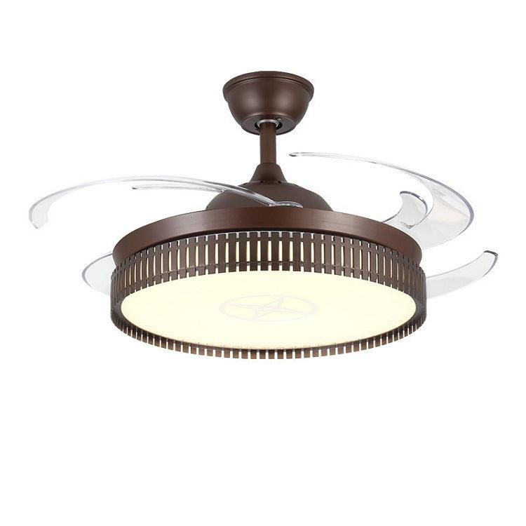 Round Ceiling Fan Hanging Ceiling Fans for Home Office Family Room Ceiling Fan with Light