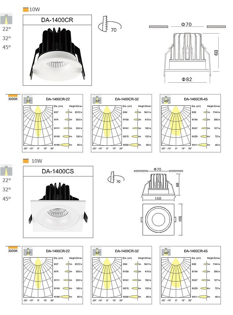 Three Heads Spotlight with GU10 MR16 LED Bulb in Aluminum Material for Hotel Lighting Decoration LED Downlight