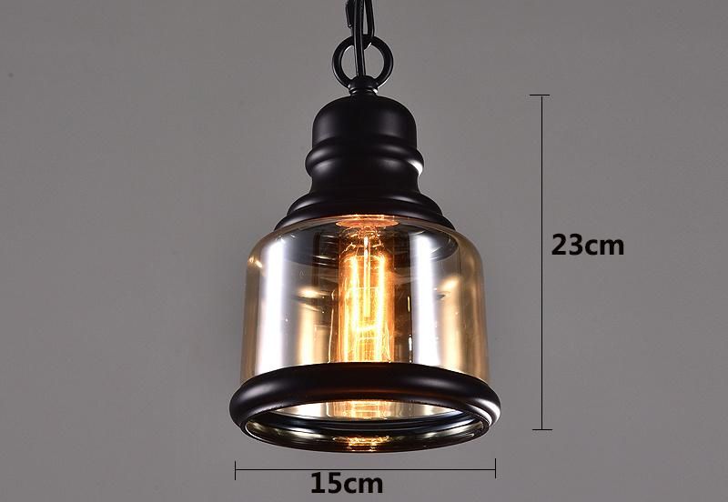 Vintage Loft Amber Glass Pendant Light Style Restaurant Bar Bed Room Glass Pendant Lamp (WH-VP-79)