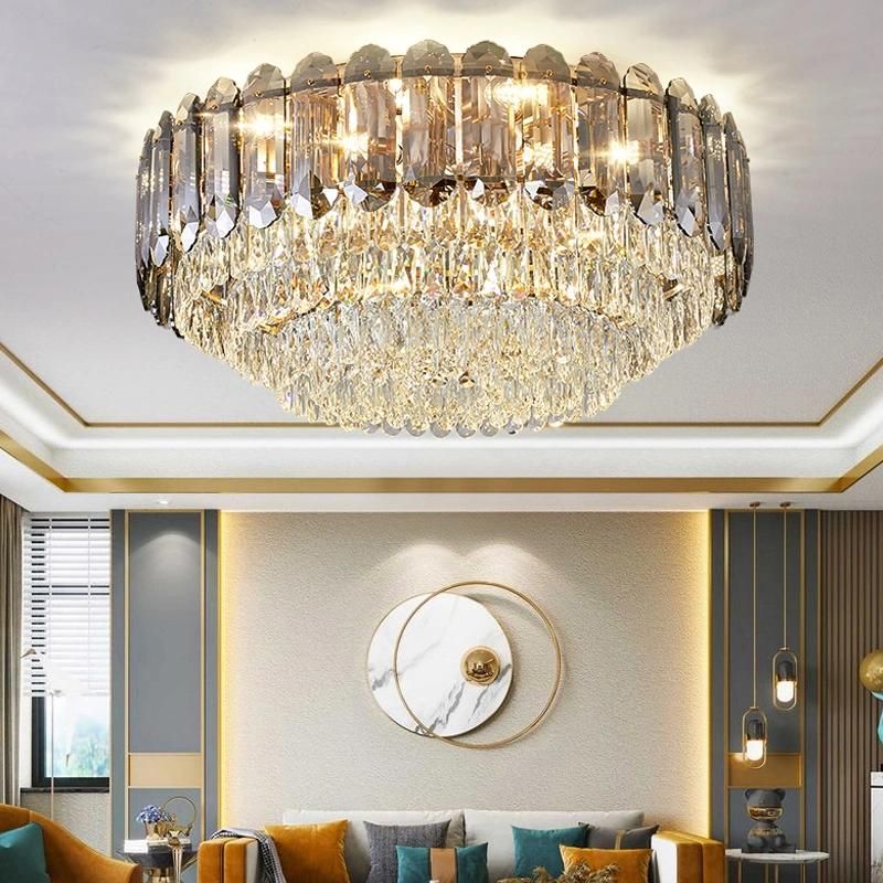 Luxury LED Ceiling Chandelier for Living Room Big Crystal Lamp Ceiling Light Fixture (WH-CA-67)