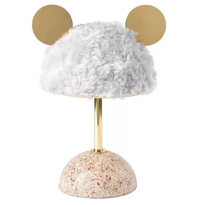 Cute Kids Room Children Room Decoration Bedroom Mickey Ear Plush Table Lamp