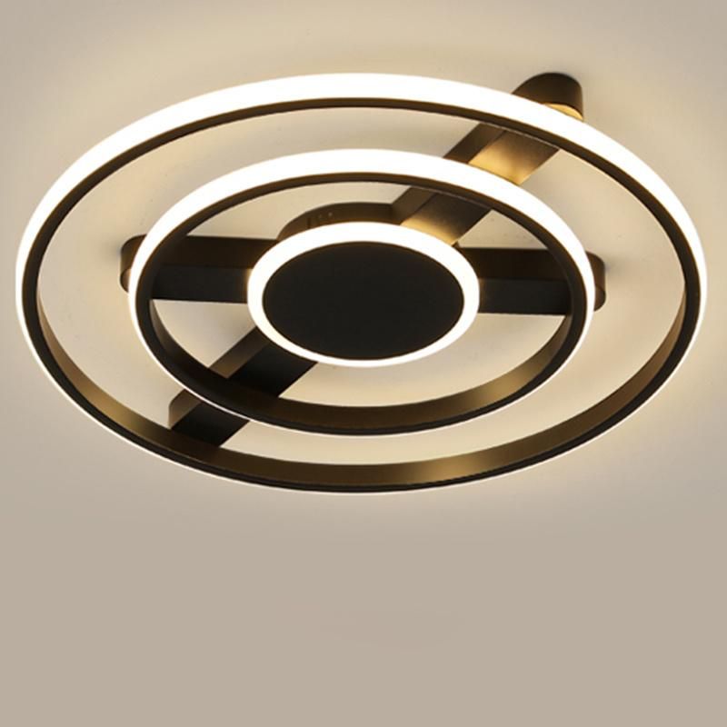 Round Ceiling Lamp Sitting Room Light Modern Black and White Light
