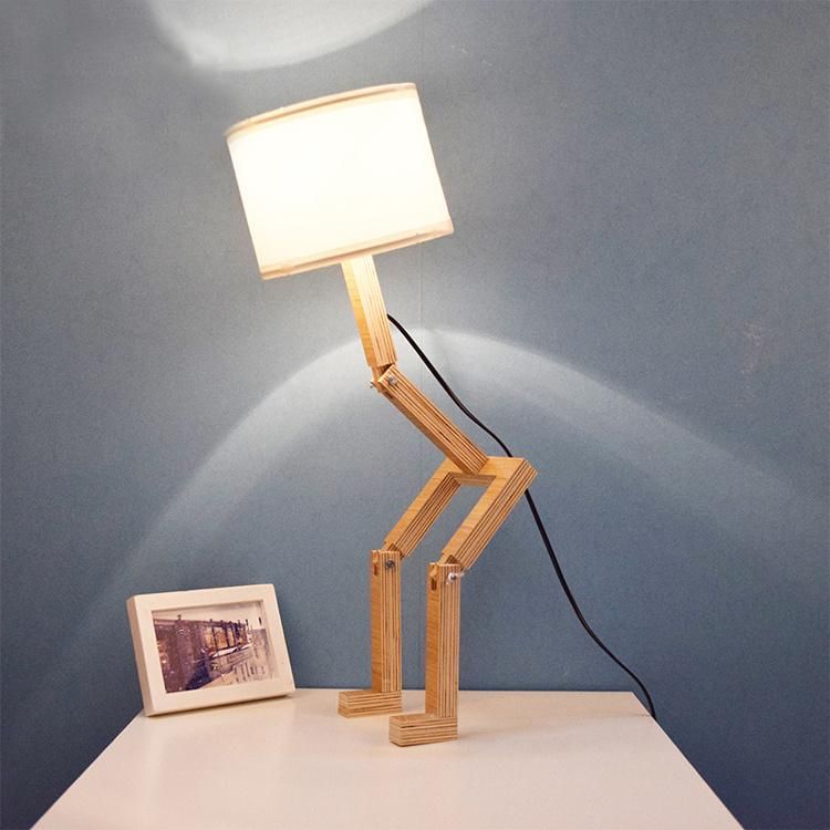 Simple Adjustable Modern Solid Wood Creative American Vertical Table Lamp
