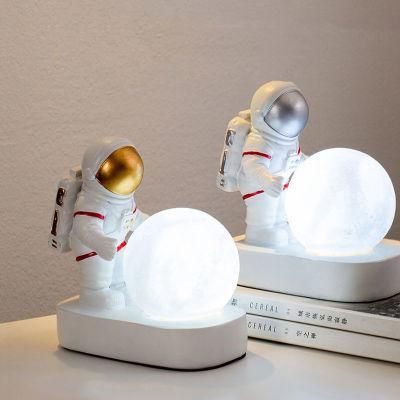 Amazon Hot Sale Resin Cloud Astronaut Figure Gift Room Bedroom Decor LED Night Light for Kids