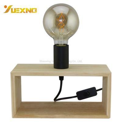 Square Wooden Wholesale E27 Max 50W LED Table Desk Lamp