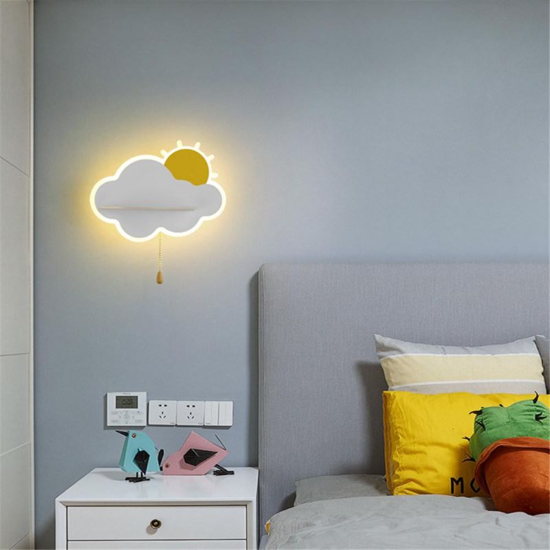 Modern Children Cloud Sun Shelf LED Wall Lamp for Kids Bedroom Bedside Study Creative Lamp (WH-OR-140)