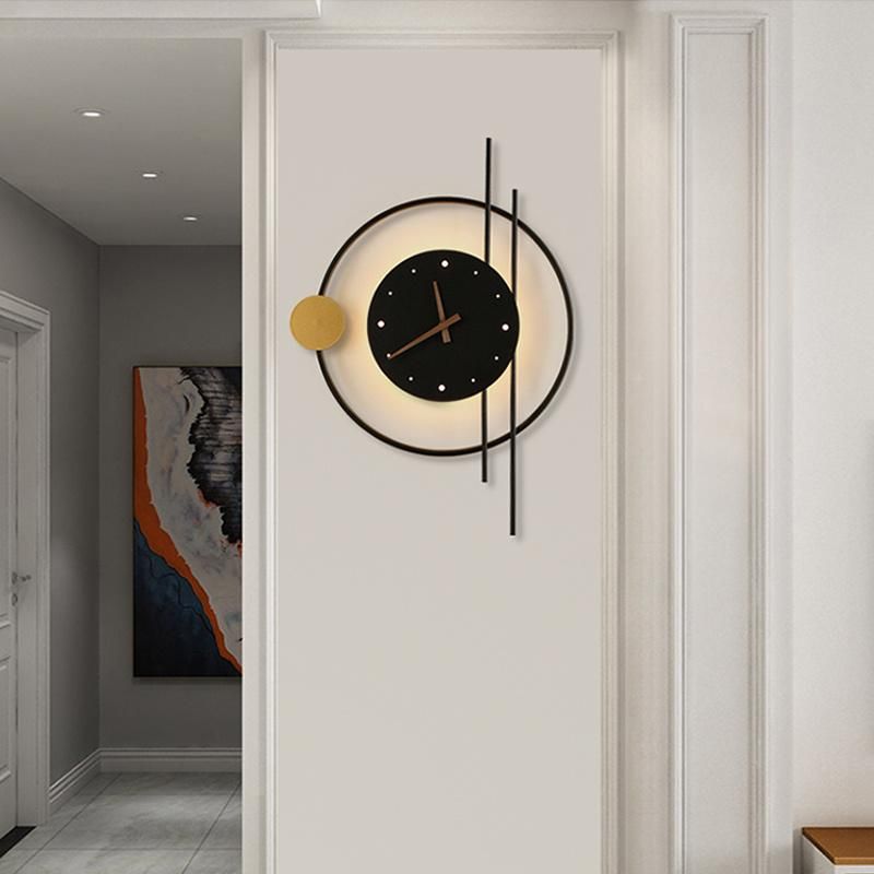 Clock Lamp Living Room Background Wall Decorative Light Art Personality Creative Wall Lamp