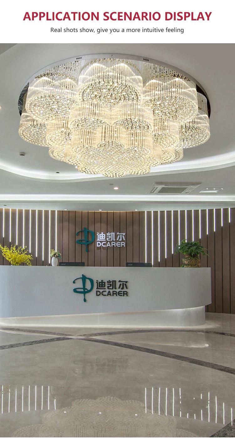 Modern Style Decoration Hotel Lobby Weeding Custom Project Luxury LED Chandelier Light