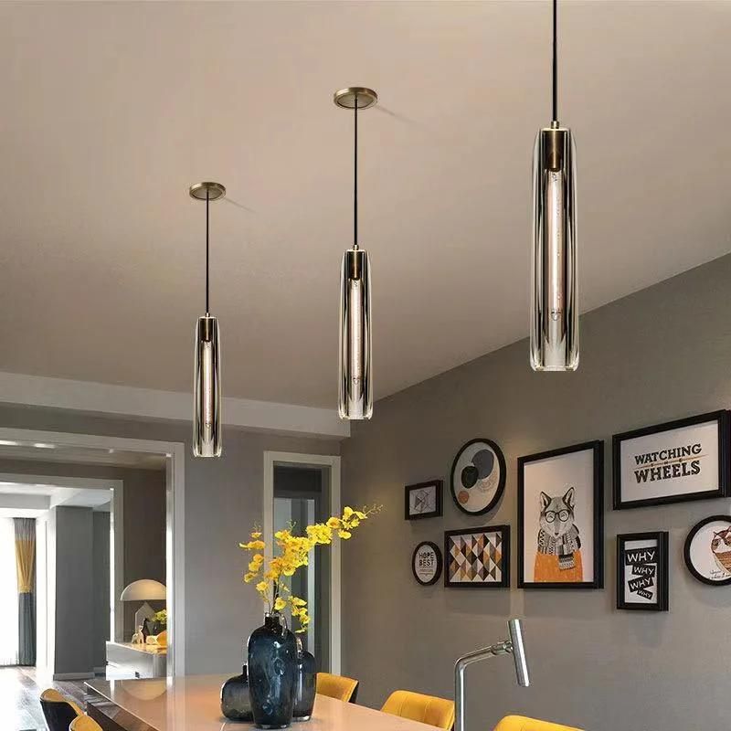 Europe Gold Crystal Vertical Pendant Light Lighting for Living Dining Room Kitchen Hallway Tube Lights (WH-GP-54)