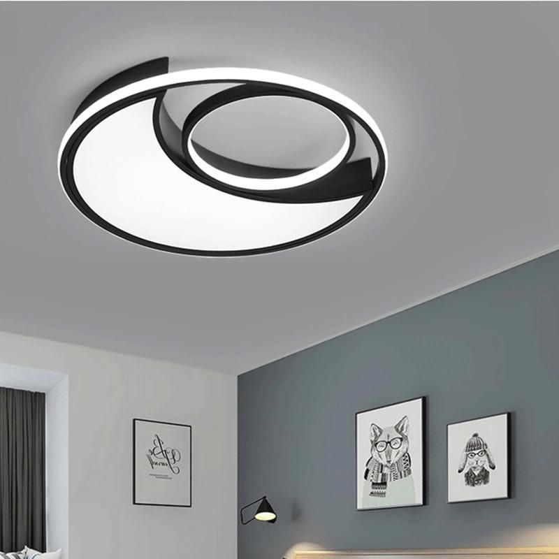 Modern Black and White Moon Ceiling Light Warm Romantic Personality Bedroom Lamp Study Lamp