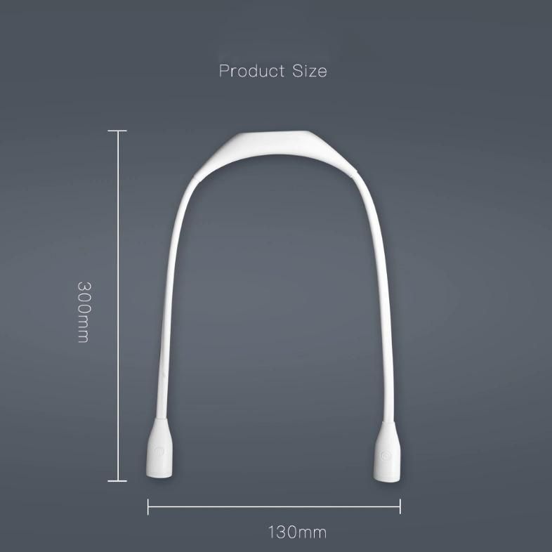 U-Shaped Dimmable USB Rechargeable Flexible Adjustable Hanging Hug Neck LED Night Book Reading Light