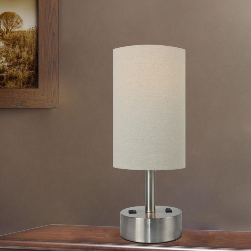 Table Lamps Outlet Bedside Desk Lamp Fabric Shade Nightstand Desk Lamp for Bedroom USB LED