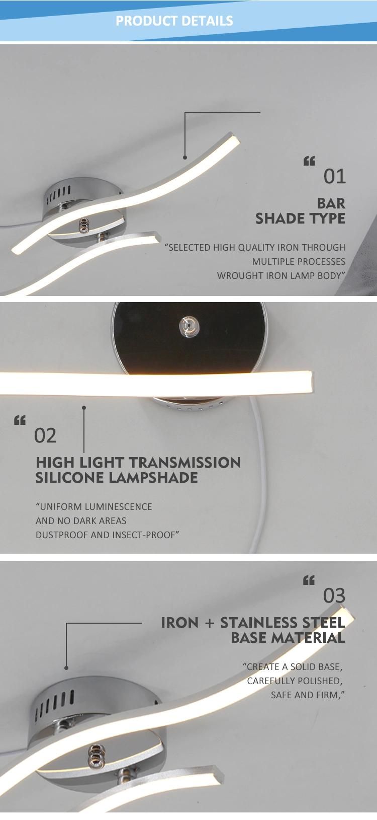 Nordic Minimalist Lighting Decoration Three-Color Adjustable LED Modern Ceiling Lamp