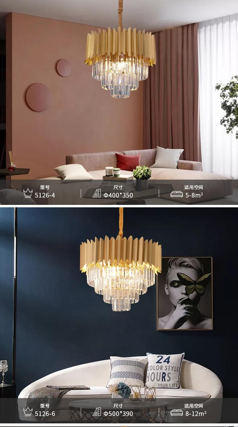 Beautiful Large Size Art Style Crystal Staircase Hanging Pendant LED Light for Hotel Home