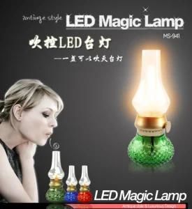 Promotional USB Rechargeable Antique Blow LED Lamp, Blowing Control Kerosene Candle Lamp