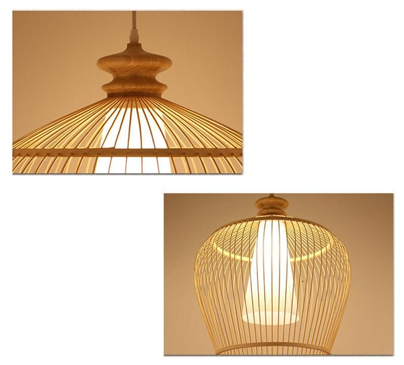 Bamboo Lantern Wood Decoration Hanging Light Fixture Chandelier