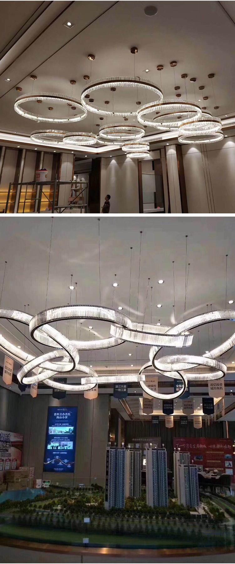 Good Price Banquet Hall Villa Commercial Center Modern Luxury Crystal Round LED Chandelier Lamp